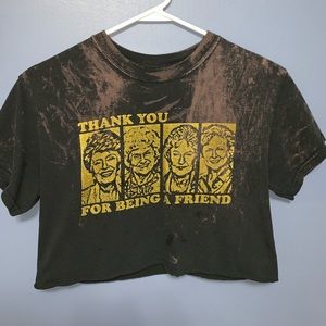 Custom bleached vintage golden girls crop top